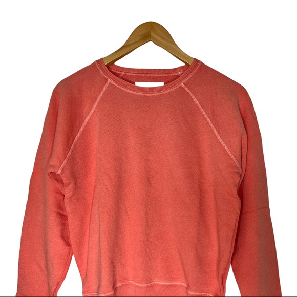 THE GREAT. The Shrunken Sweatshirt in Orange Cream Boho Vintage Vibe - Picture 5 of 13